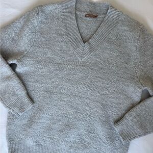 Simons Light Gray V-Neck Sweater